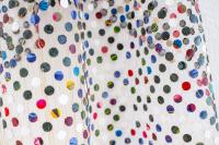 Let Go by Bonolo Kavula @PHCA Bonolo Kavula_Let Go_2024_Punched Shweshwe and Thread_125 x 20cm_Unique_Detail 5_