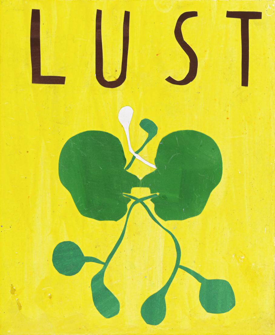Martin Assig, Seelen #160 - Lust, Gouache and wax on paper, 30.5 x 25 cm, 2020