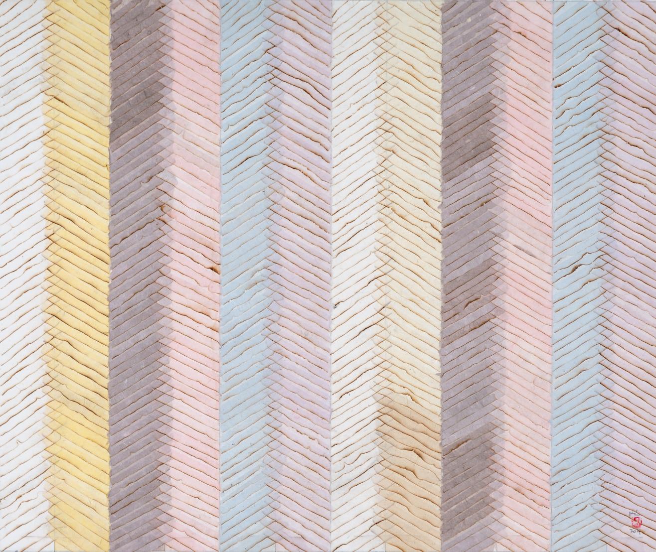 Minjung Kim, Zip (24-099S), Mixed media on mulberry Hanji paper, 50 x 60 cm, 2024