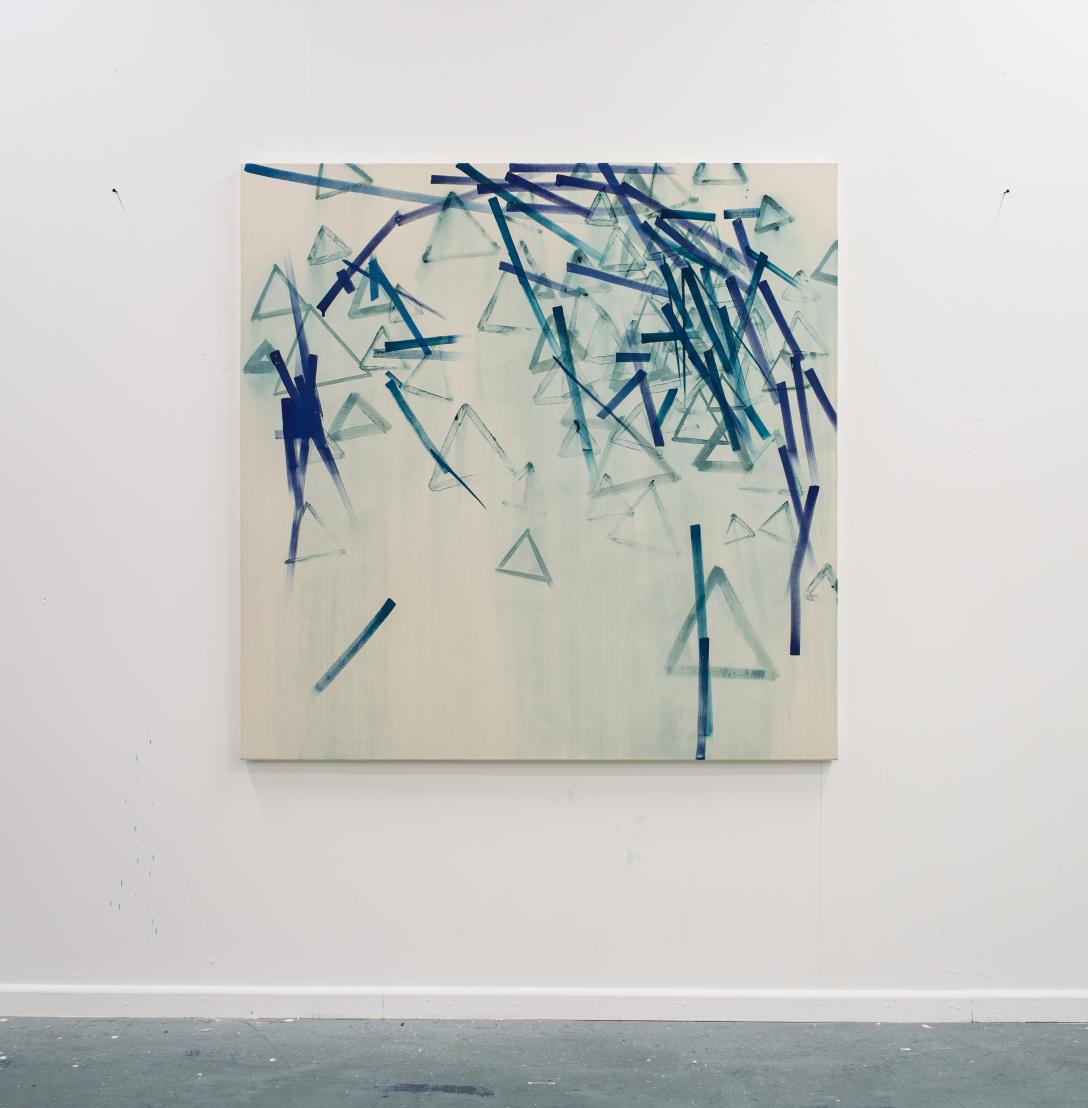 Sam Lock, 100, Mixed media on canvas, 140 x 140 cm, 2024