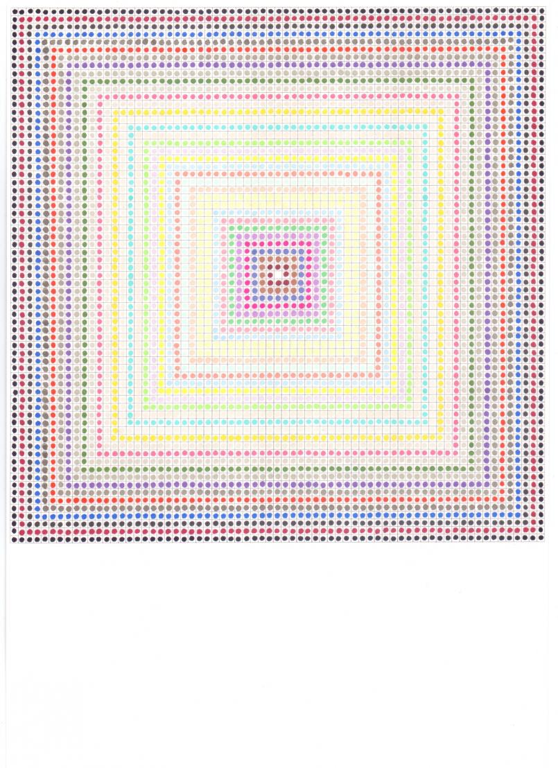 Károly Keserü, Untitled 2310221, XXth Century Series Victor Vasarely meets Károly Keserü, Ink and graphite on Paper, 30 x 21 cm, 2023