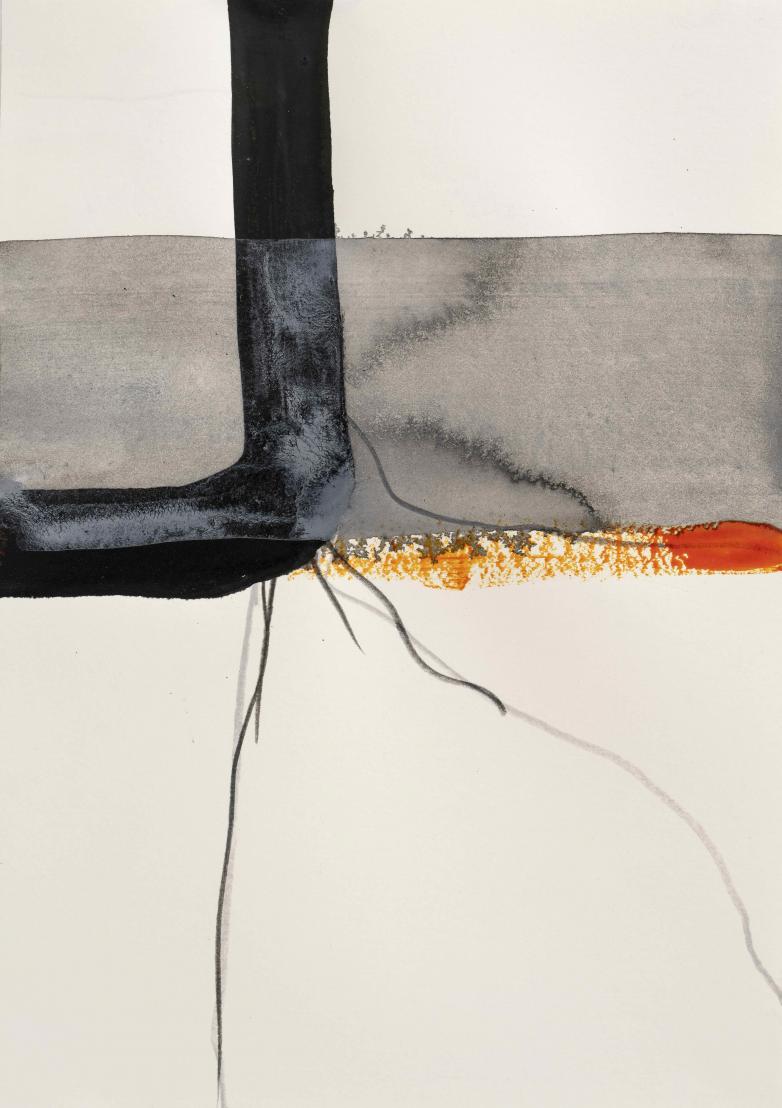 Thomas Müller, Untitled (PH 638), Coloured pencil, chalk, ink & acrylic on paper, 29.7 x 21 cm, 2023