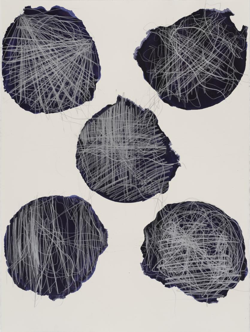 Thomas Müller, Untitled (PH 656), Silver coloured pencil and ink on Saunders Waterford paper, 76.5 x 57.5 cm, 2025