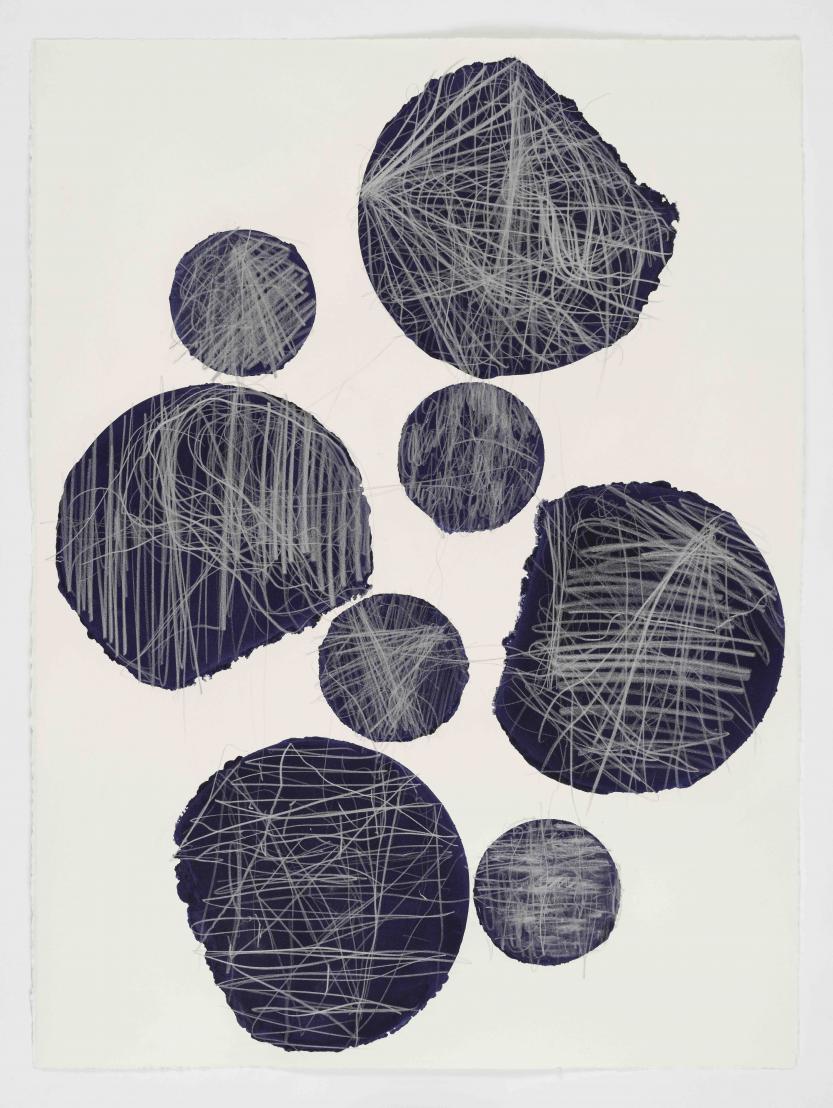 Thomas Müller, Untitled (PH 658), Silver coloured pencil & ink on Saunders Waterford paper, 76.5 x 57.5 cm, 2025