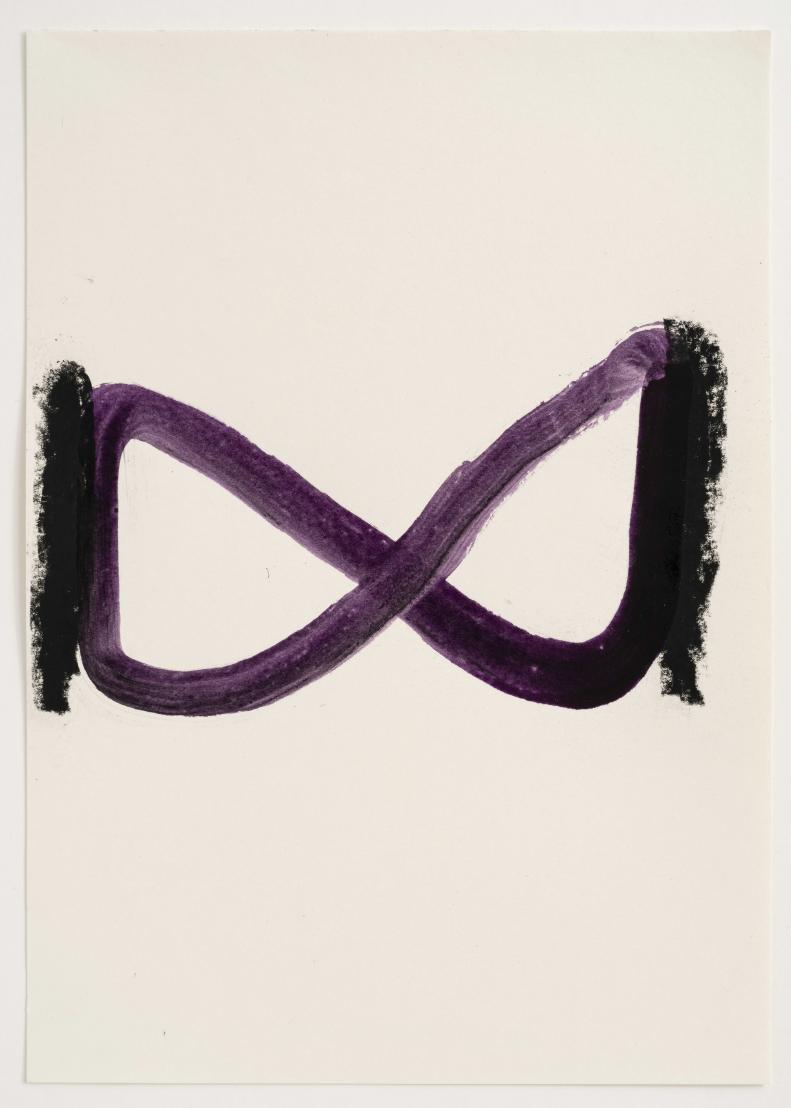 Thomas Müller, Untitled (PH 669), Chalk & ink on paper, 29.7 x 21 cm, 2025