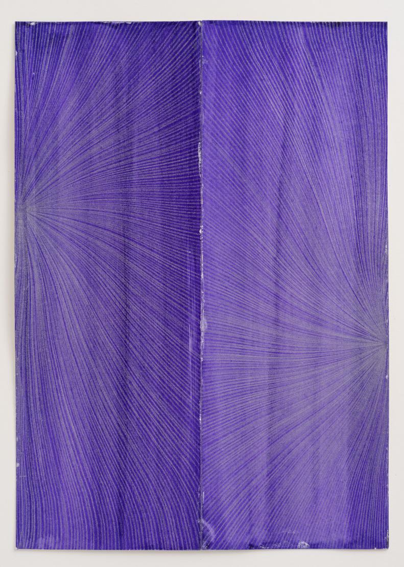 Thomas Müller, Untitled (PH 681), Silver coloured pencil, ink and collage on paper, 29.7 x 21 cm, 2023