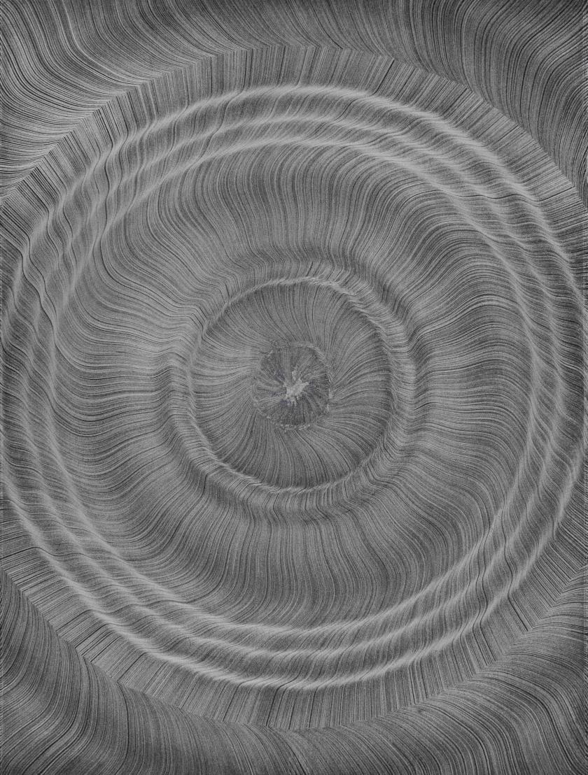 Thomas Müller, Untitled (PH 686), Silver coloured pencil and ink on Saunders Waterford paper, 76.5 x 57.5 cm, 2026