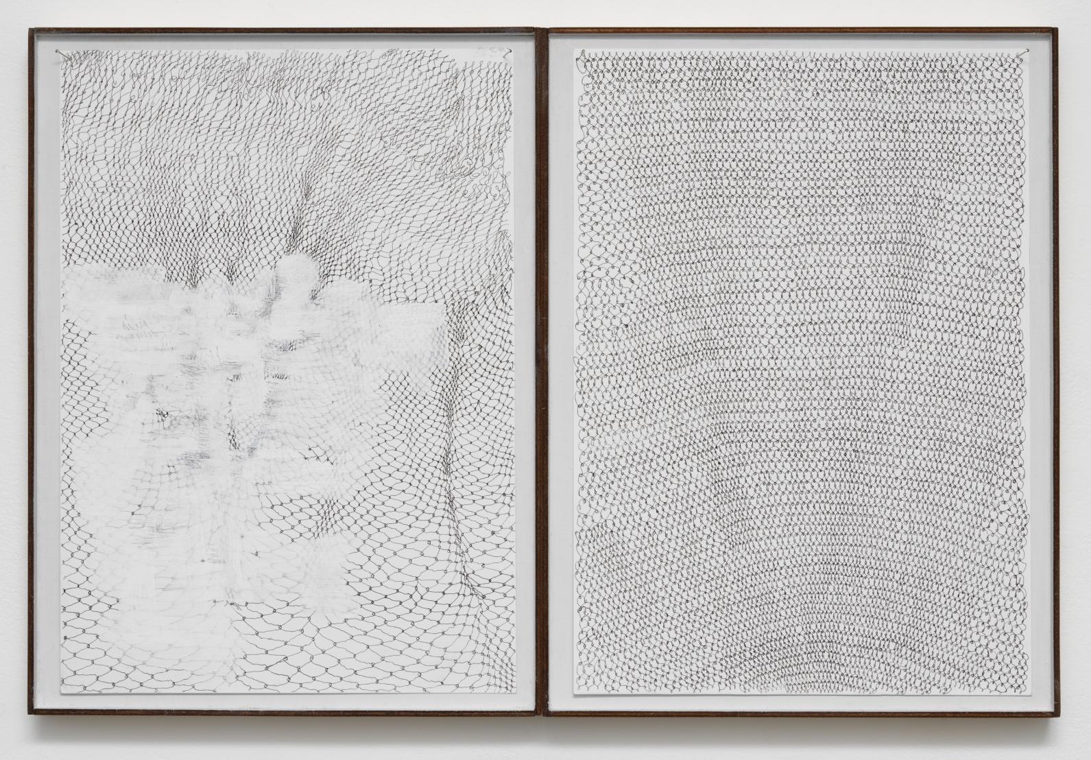 Bernardo Ortiz, Untitled, Ink and oil on paper, two parts, 29 x 21 cm each, 2026, NP-260914-15