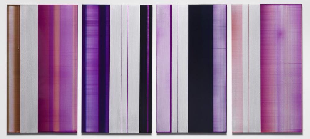 Eric Butcher, P/R 687  Oil and resin on aluminium  54 x 30 cm each  2015