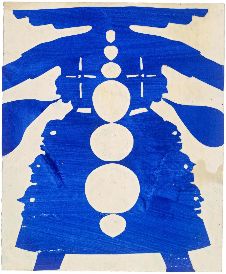 Martin Assig, Seelen #80, Gouache and wax on paper, 30.5 x 25 cm, 2020