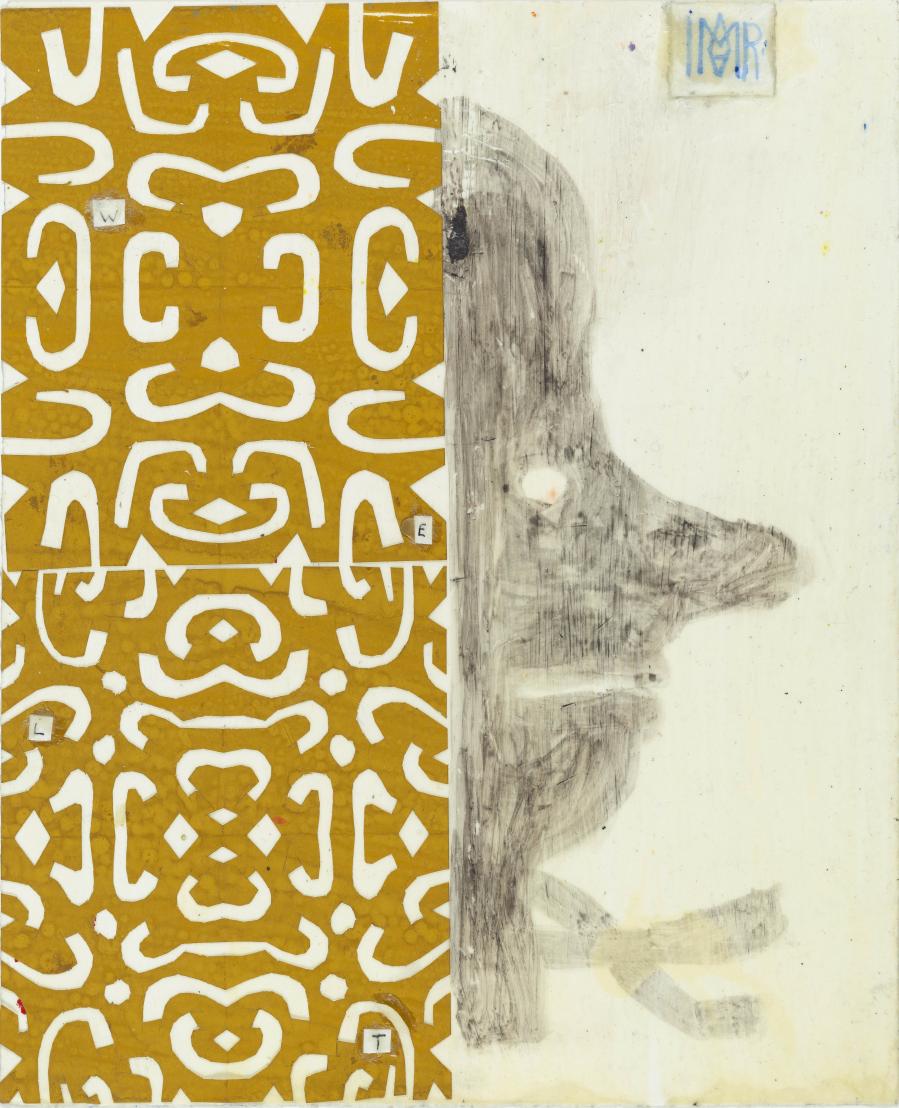 Martin Assig, Seelen #173, Gouache, wax & paper, 30.5 x 25 cm, 2021