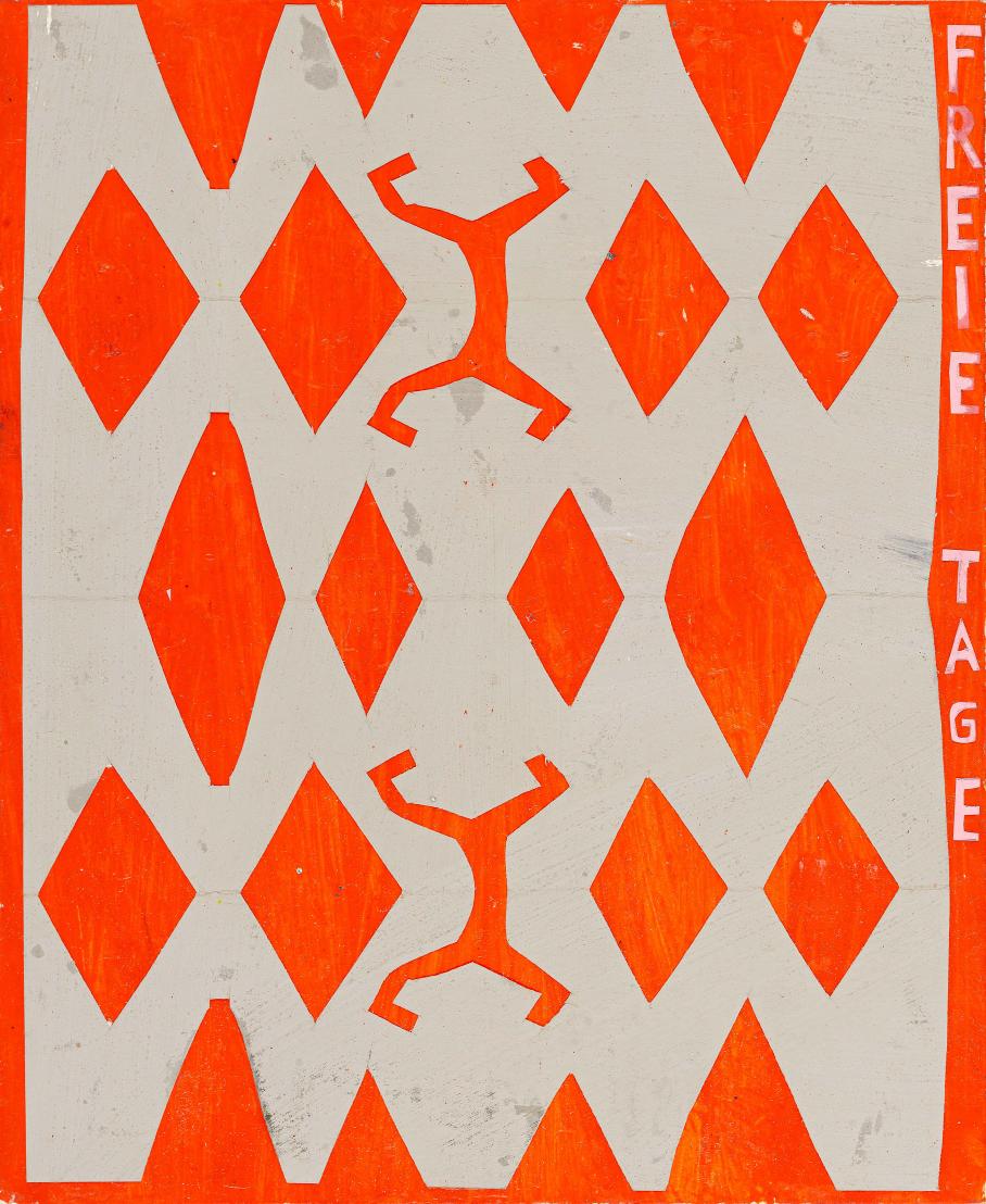 Martin Assig, Seelen #148, Gouache, wax & cut paper, 30.5 x 25 cm, 2020