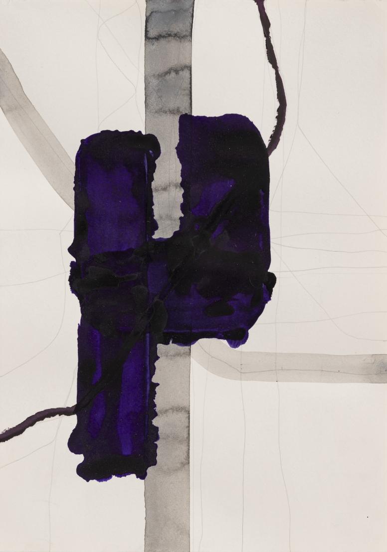 Thomas Müller, Untitled (PH 563), Indian ink, acrylic & oil on paper, 29.7 x 21 cm, 2022