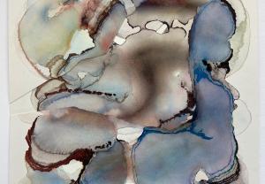 Barbara Nicholls, Slip Fault No. 35, Watercolour on 638gsm HP Saunders Waterford 74 x 60 cm, 2020